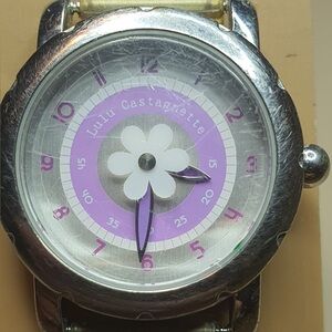 🦋10/$20🦋 Lulu Castagnette Silver/Purple Rotating Flower Girl's Watch